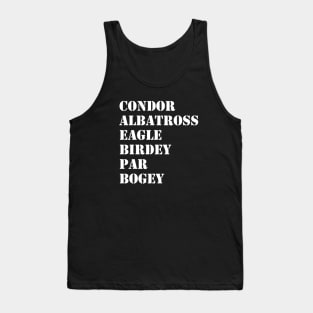 Golf Condor Albatross Eagle Birdie Par Bogey Tank Top